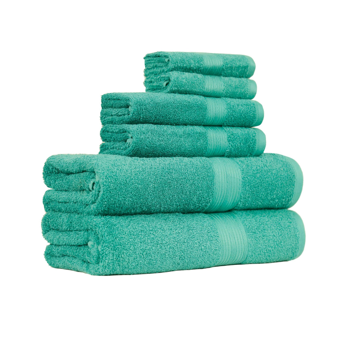 Amazon Basics 6-Piece Oversized Highly Absorbent Fade-Resistant Towel Set, 100% Cotton Towels for Bathroom, Soft, 2 Bath Towels, 2 Hand Towels, 2 Washcloths, White