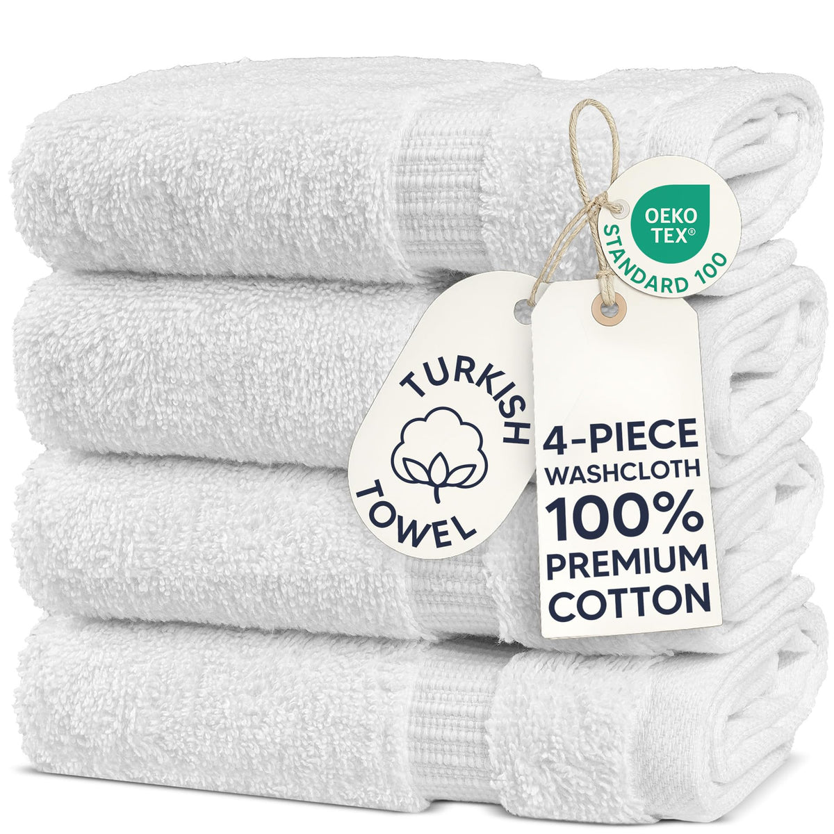 Chakir Turkish Linens 100% Cotton 4-Pack Bath Towels 27x54, Gray