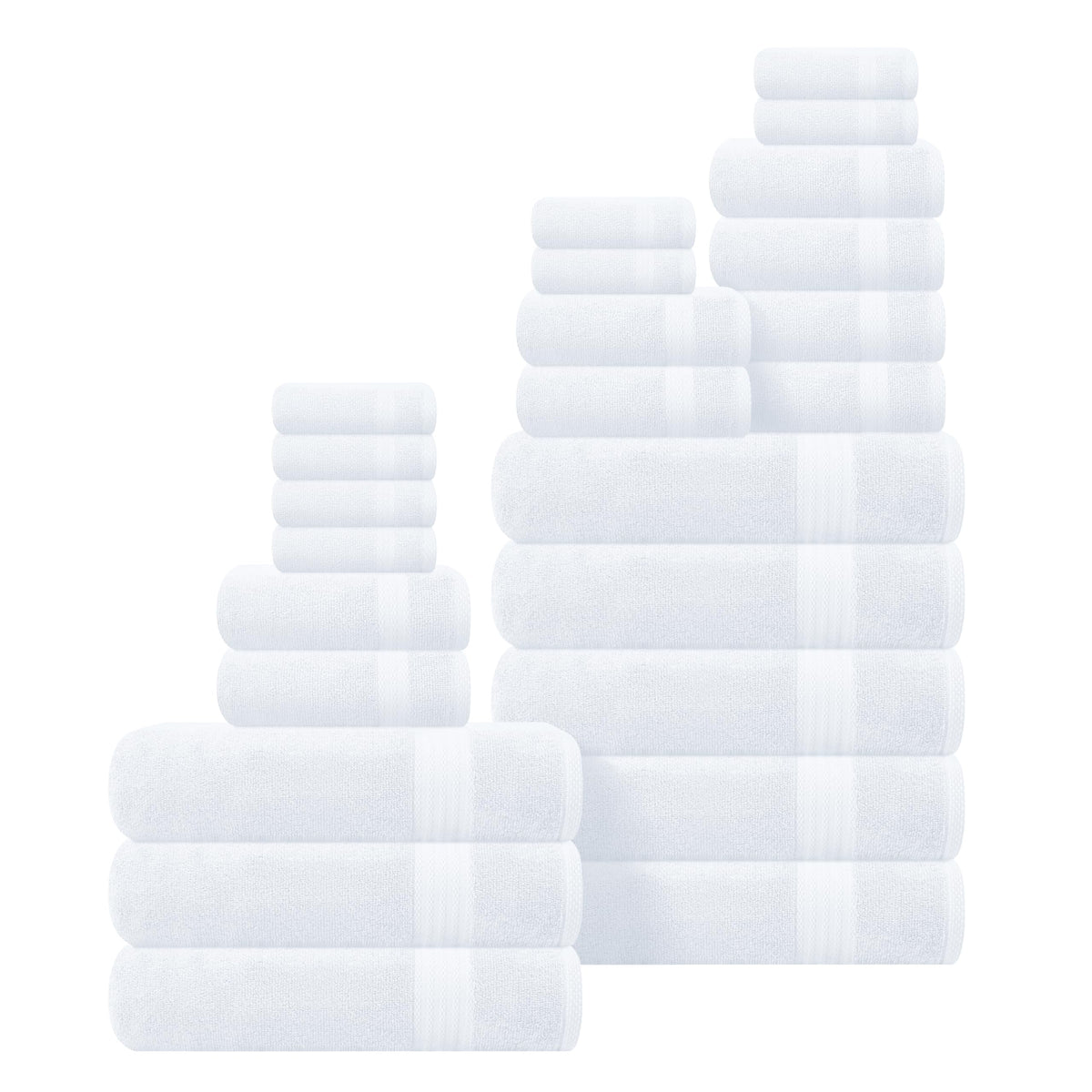 GLAMBURG Ultra Soft 8-Piece Towel Set - 100% Pure Ringspun Cotton, Contains 2 Oversized Bath Towels 27x54, 2 Hand Towels 16x28, 4 Wash Cloths 13x13 - Ideal for Everyday use, Hotel & Spa - Navy Blue