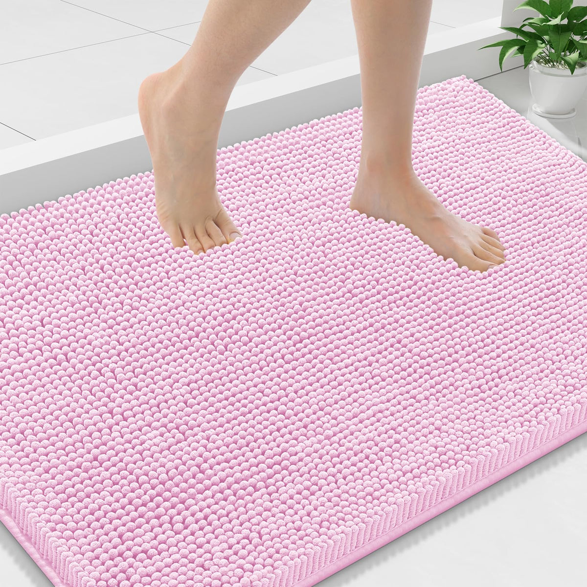 Smiry Bathroom Rugs 30X20, Luxury Chenille Extra Soft Absorbent Bath Mat