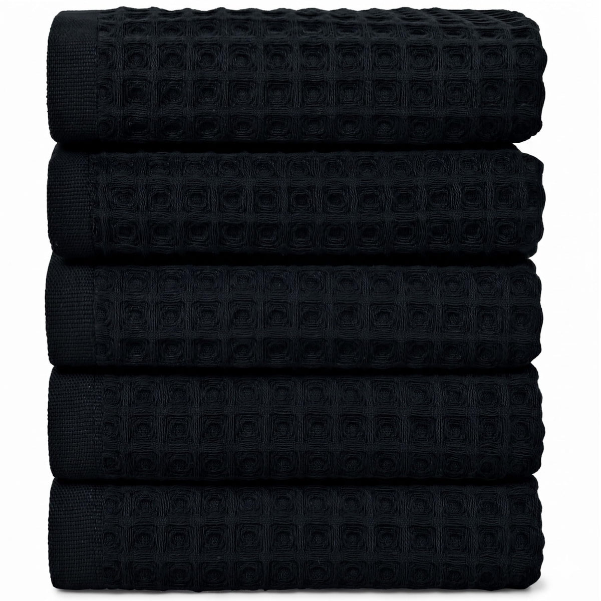 Jacquotha Waffle Hand Towels 2-Piece (Mist White) – Cotton, Quick Dry, Lint Free, 13” x 29”