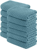 Wealuxe Super Absorbent Kitchen Towels 12 Pack - Premium 100% Cotton Kitchen Towels, 450GSM Thick Machine Washable White Dish Towels for Kitchen Drying, Cleaning, Dobby Weave, Unmatched Quality