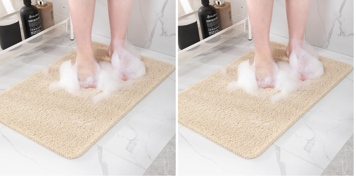 Hargiis Non Slip Bathtub Mat, Anti Slip Shower Mat, Fast Drying Bath Tub Mats, Foot Scrubber Mat, Anti Slip Mat for Tub, Floor, Bathroom, Home, Kitchen, Hotel (Grey 24"x16")