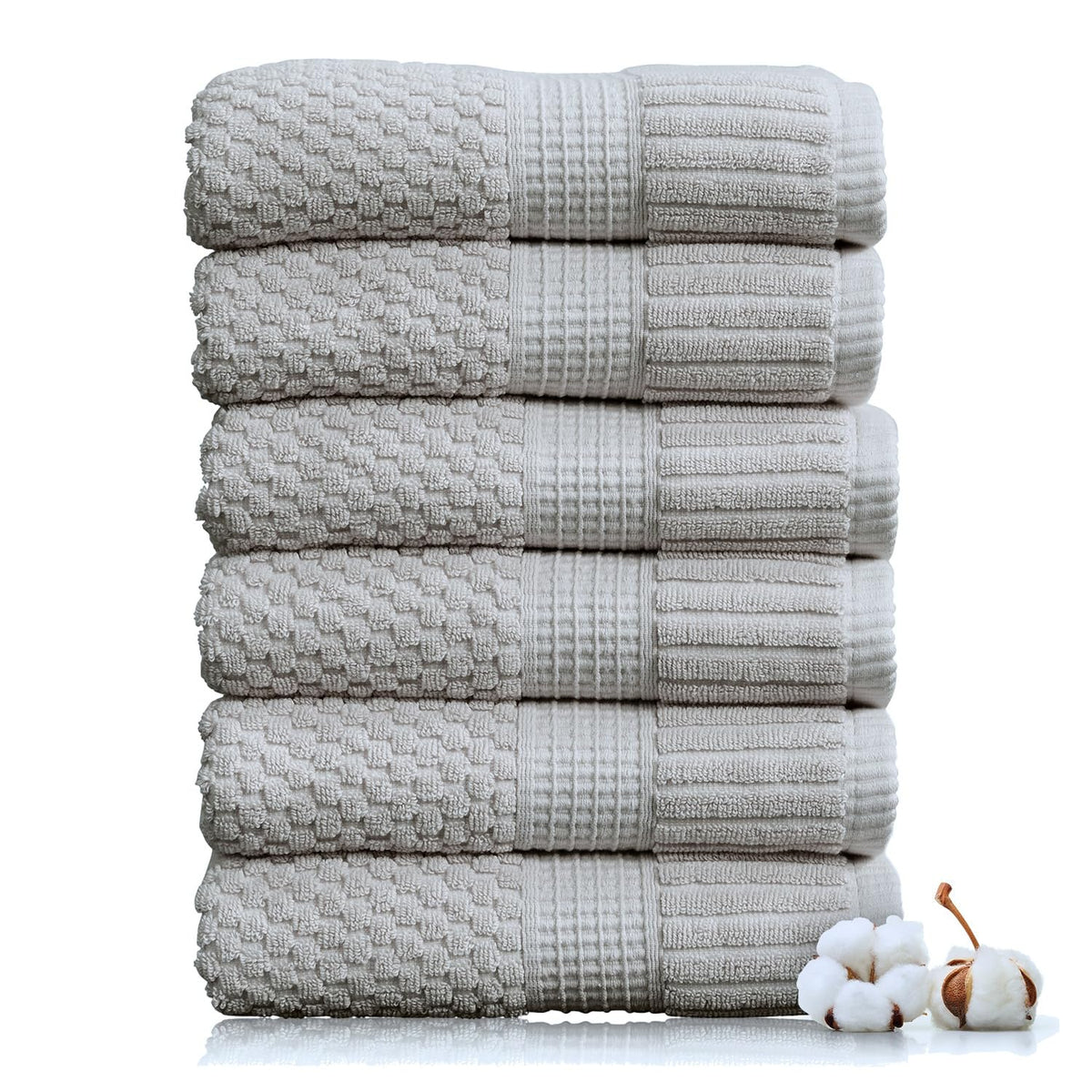NY Loft 100% Cotton 6-Piece Bath Towel Set | Pink | Oeko-TEX | Quick-Dry