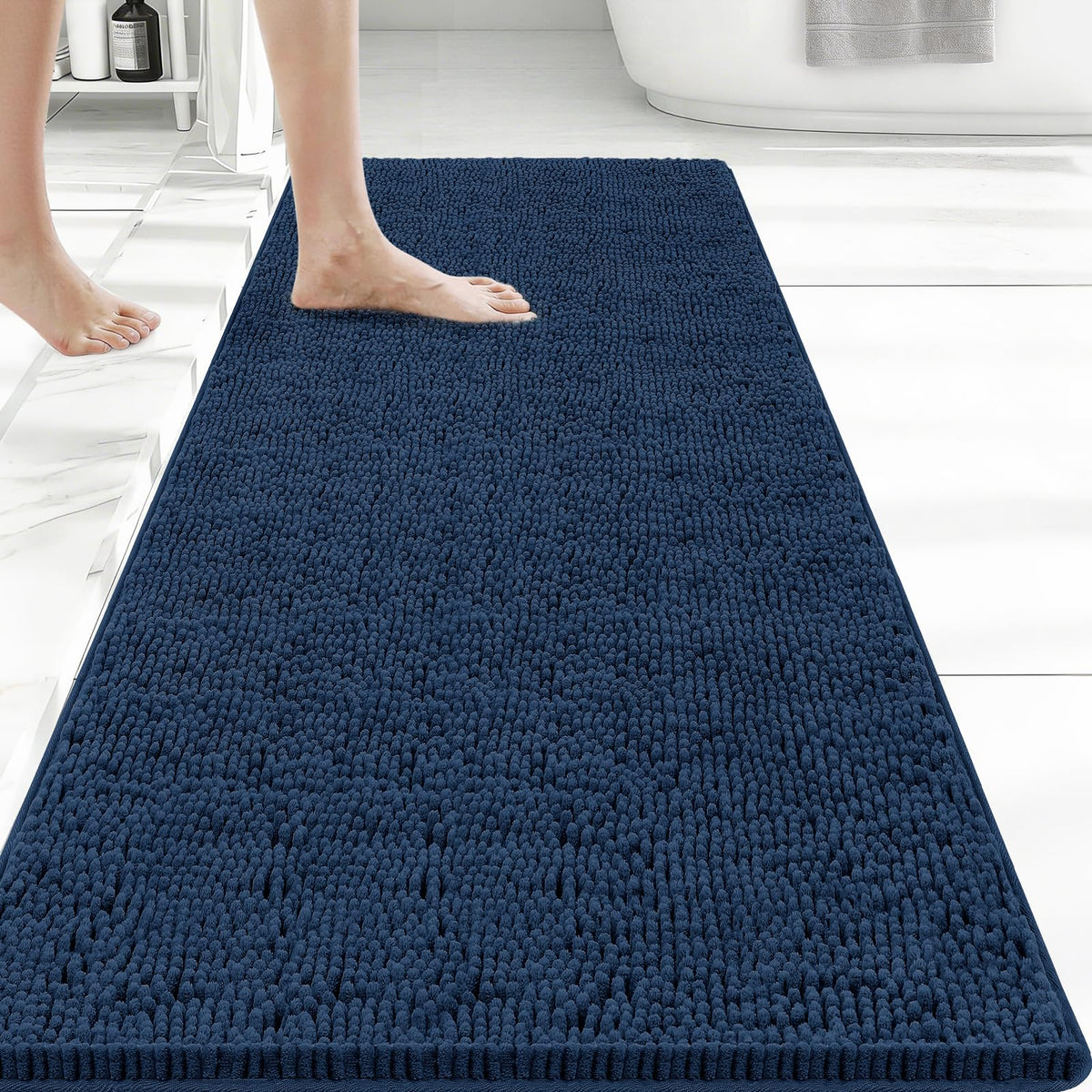 Bcoimo Small Bath Rug Mat,Sage Chenille High Absorbent Bathroom Floor Mats