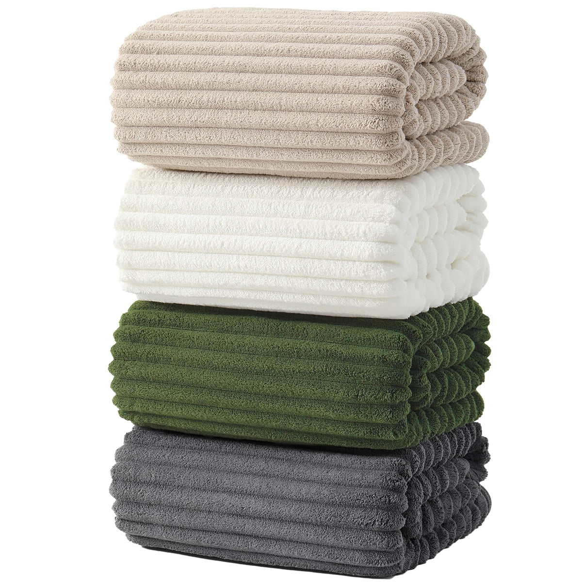 6 PC Bath Towel Set, 40"x80" Oversized Bath Sheets, Navy Blue