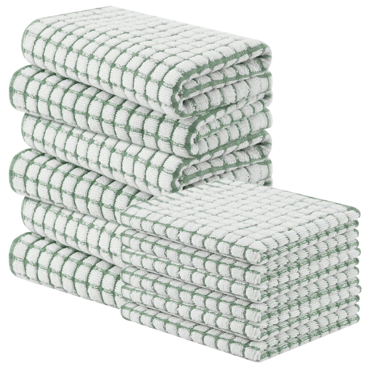 Homaxy Kitchen Towels and Dishcloths Set, Set of 8, Blue/Yellow/Red/Green
