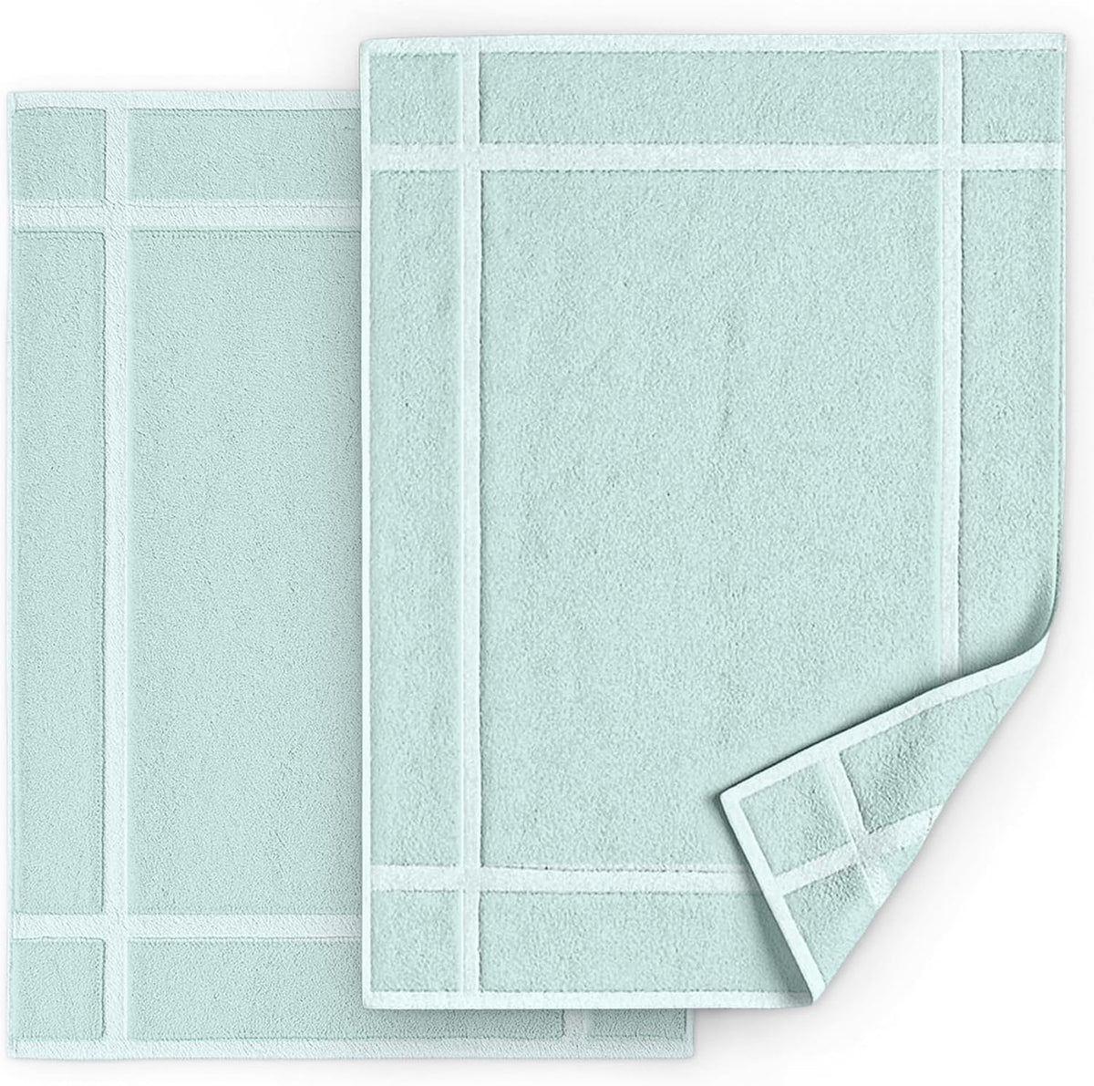 Pearl Linens Pack of 6 100% Cotton Bath Mat Towels, 20x30 inches, Soft & Absorbent Floor Towels for Bathroom, Not Bathroom Rugs, After Shower Mat, 687 GSM, Machine Washable, Airbnb Essentials, White