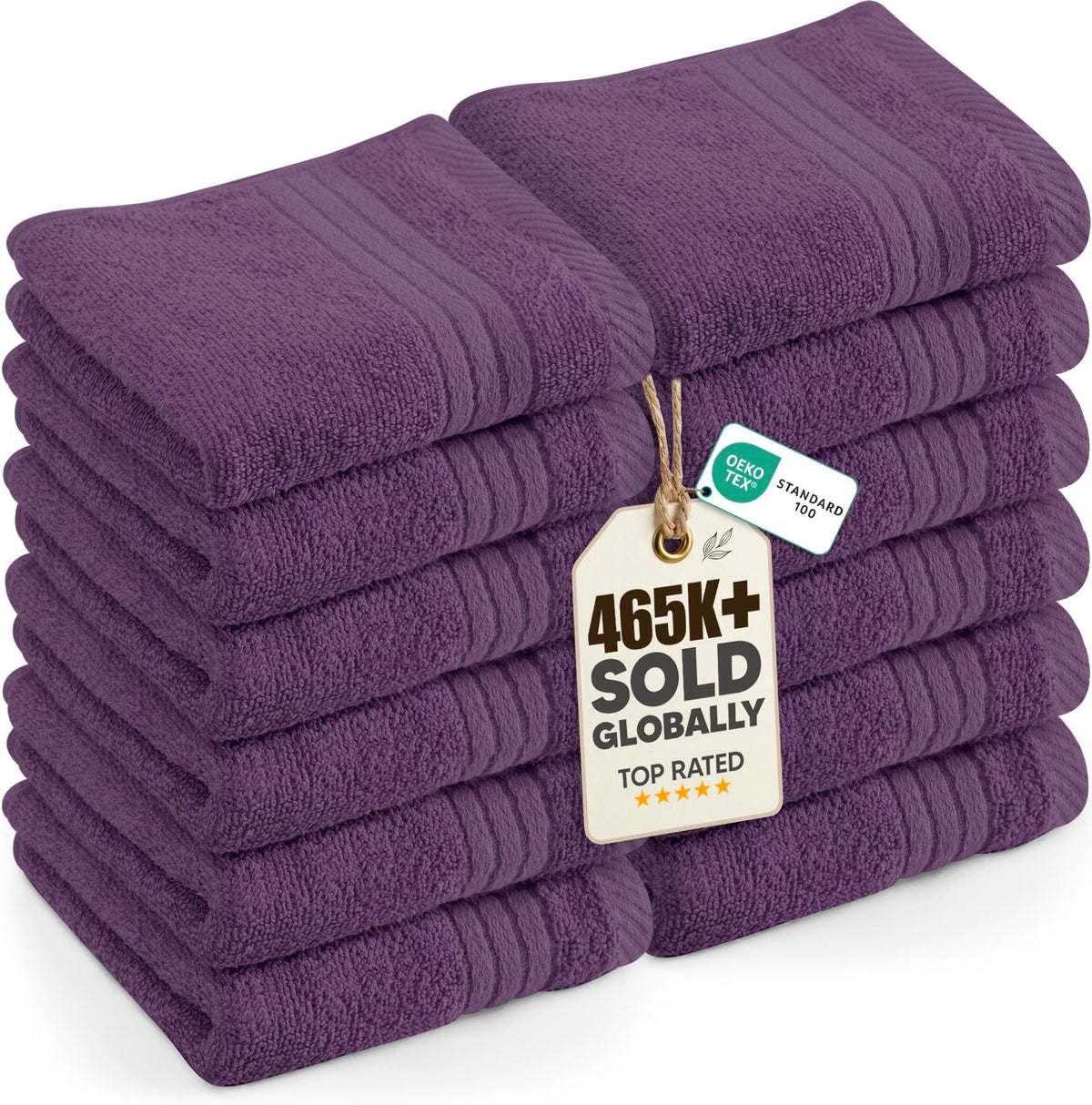 Utopia Towels 12 Pack Premium Wash Cloths, 12x12 in, 100% Cotton, Black
