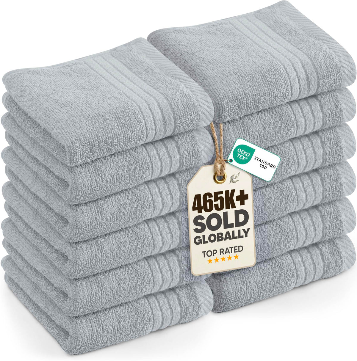 Utopia Towels 12 Pack Premium Wash Cloths, 12x12 in, 100% Cotton, Black