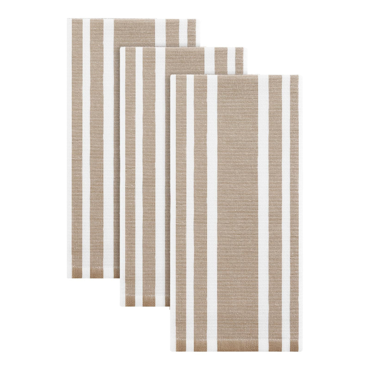 Homaxy 380 GSM Cotton Premium Kitchen Towels 6 Pack, 18"x 28", Khaki