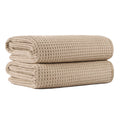 MICROFI New Microfiber Waffle Bath Towels, 2 Pieces, Oversized, Soft, Absorbent, Fast Drying, Lint Free 430 GSM (30''x60''/76cm x 152cm)