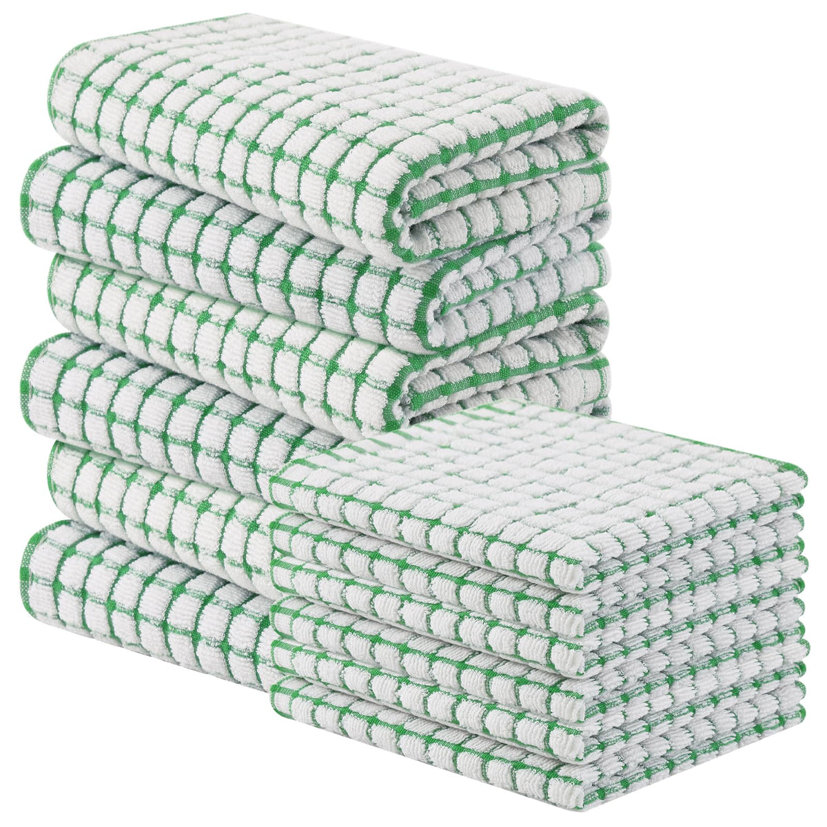 Homaxy Kitchen Towels and Dishcloths Set, Set of 8, Blue/Yellow/Red/Green