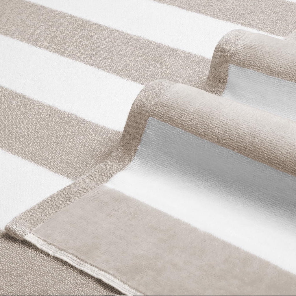 LULUHOME Oversized Beach Towel 36x70 Inch,100% Cotton,Striped Pool Towel