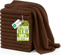 Utopia Towels Ribbed Kitchen Bar Mops, 12 Pack, 16x19 in, Cotton, White