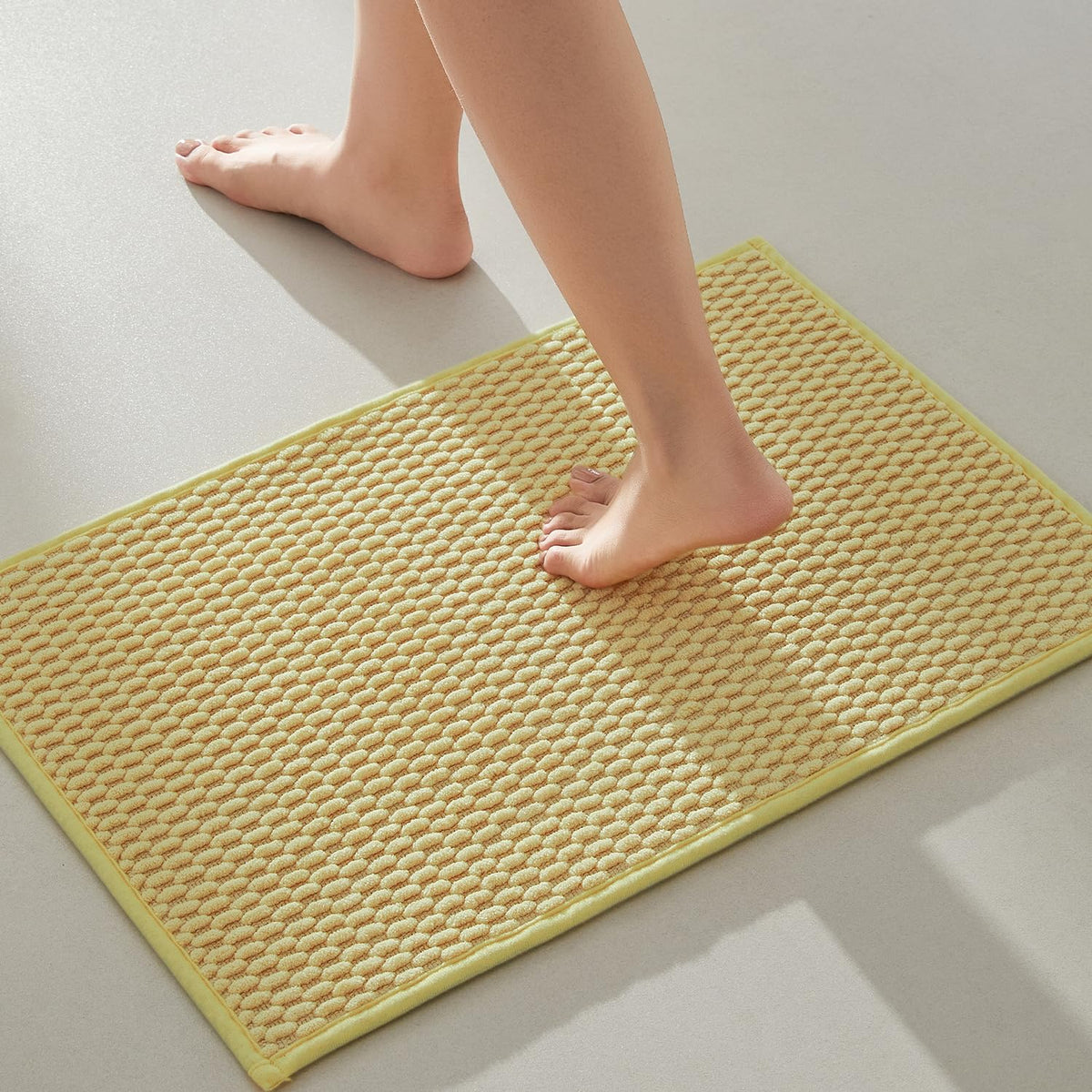 TYUU Bathroom Rugs Non Slip Washable, Super Absorbent Thin Bath Mat Small Quick Dry Low Pile Bathroom Rug, Dark Grey 16"x24"