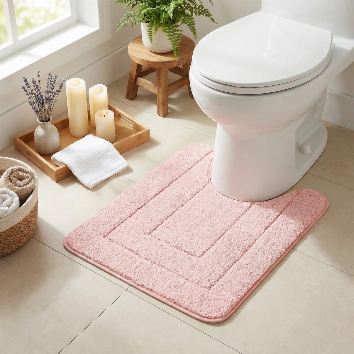 GRANNY SAYS Gray Bathroom Rug 20" x 30", Non-Slip Microfiber Bath Mat