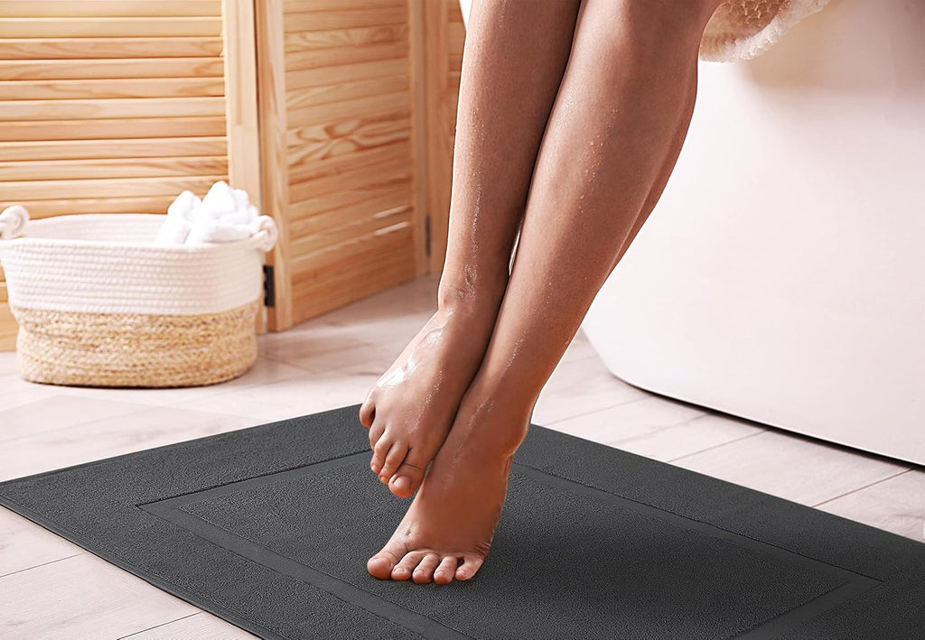 Utopia Towels Cotton Bath Mat, 21x34 in, 2 Pack, Grey