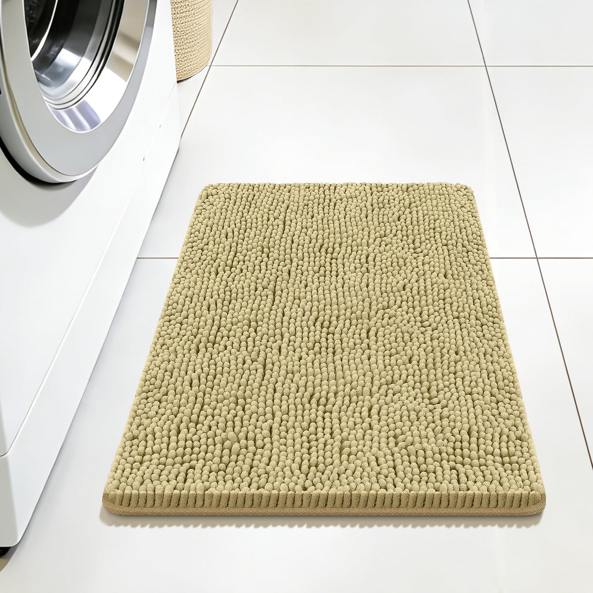 Bcoimo Small Bath Rug Mat,Sage Chenille High Absorbent Bathroom Floor Mats
