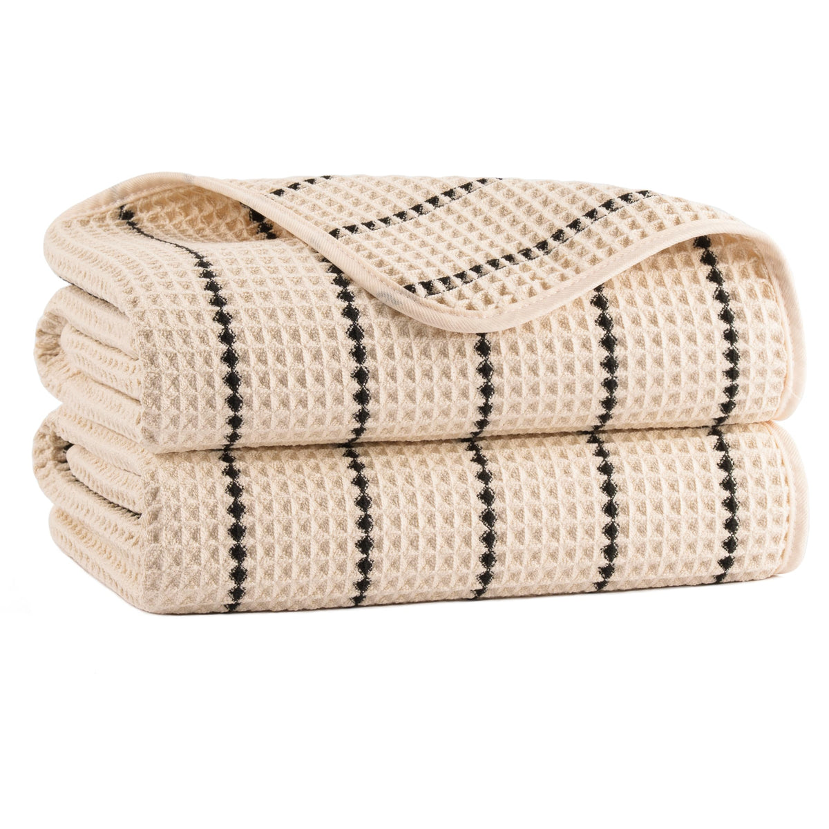 MICROFI New Microfiber Waffle Bath Towels, 2 Pieces, Oversized, Soft, Absorbent, Fast Drying, Lint Free 430 GSM (30''x60''/76cm x 152cm)