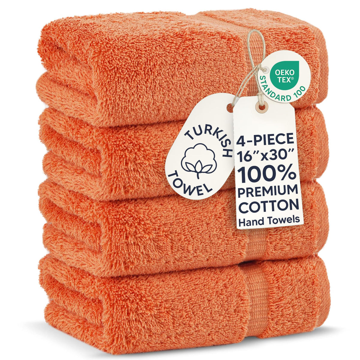 Chakir Turkish Linens 100% Cotton 4-Pack Bath Towels 27x54, Gray