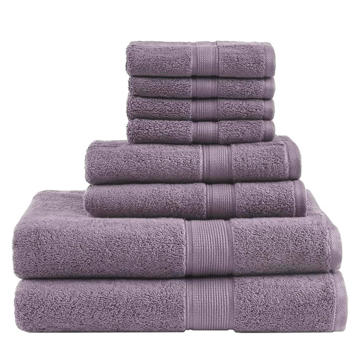 Madison Park 800GSM 100% Cotton Bathroom Bath Towel Set of 8, Light Blue
