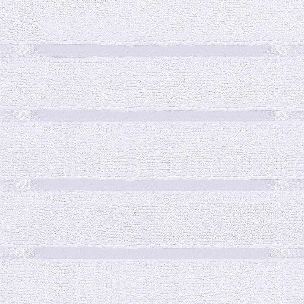 Utopia Towels 8 Piece Luxury Towel Set, 600 GSM, Viscose Stripe, White