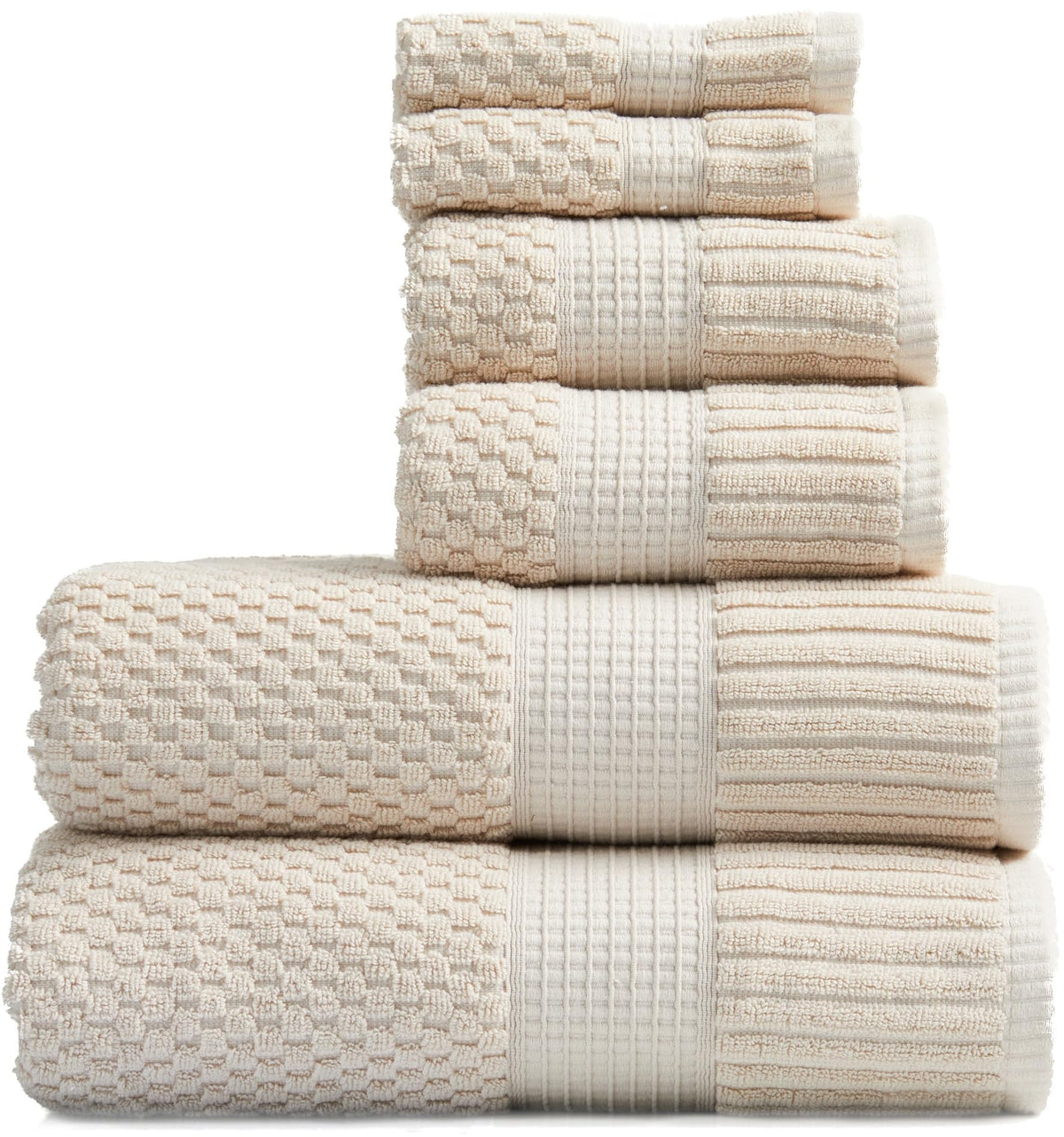 NY Loft 100% Cotton 6-Piece Bath Towel Set | Pink | Oeko-TEX | Quick-Dry