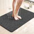 LuxStep Shower Mat Bathtub Mat,24x16 inch, Non-Slip Bath Mat with Drain, Quick Drying PVC Loofah Bathmat for Tub,Shower,Bathroom (Phthalate Free,Grey)