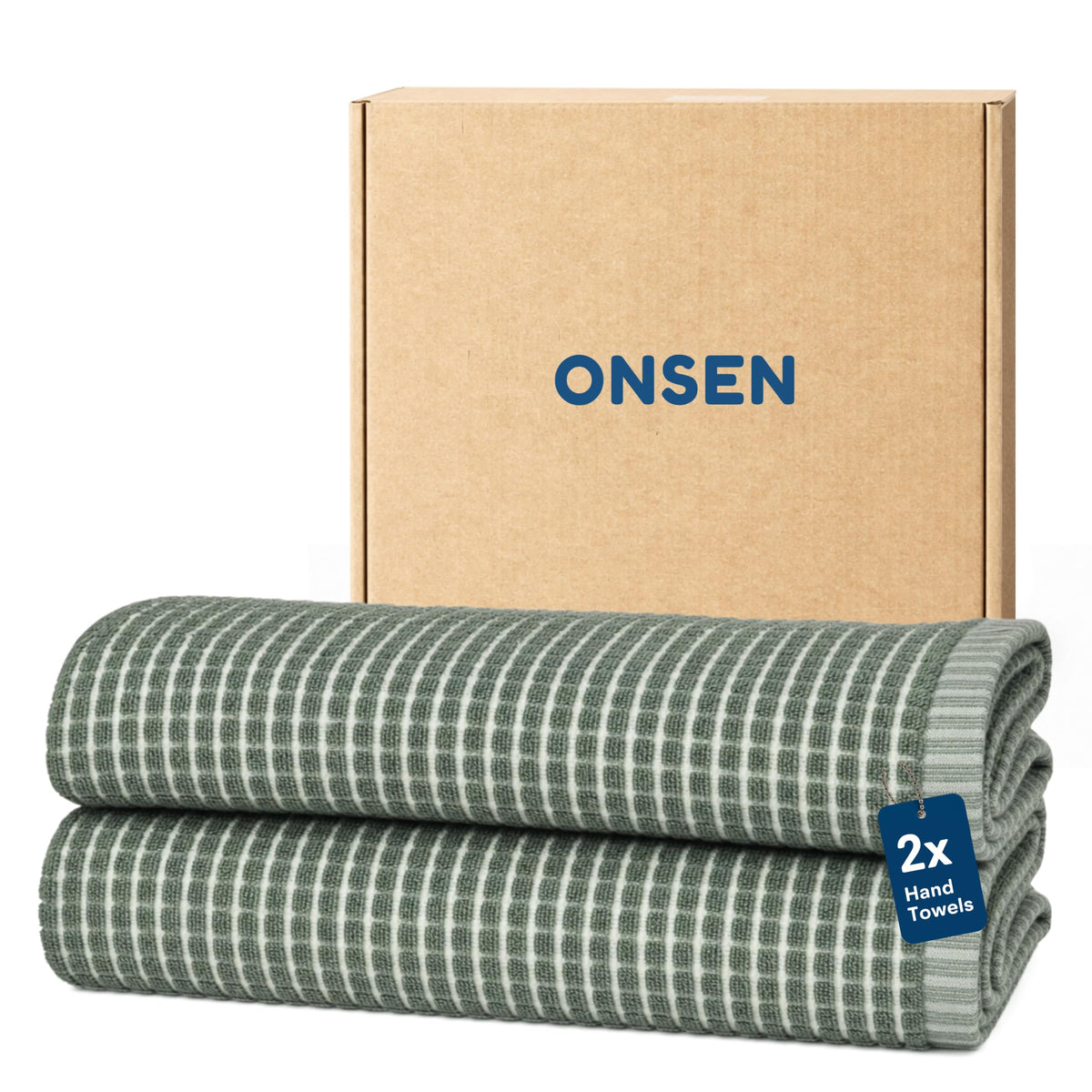 ONSEN Sculpted Terry Bath Towels, 100% American Cotton, Quick Dry Lint Free, Lightweight Absorbent Bath Towel Set with Hanging Loop, 28x55 in (Grey Fog, 2X Bath Towel)