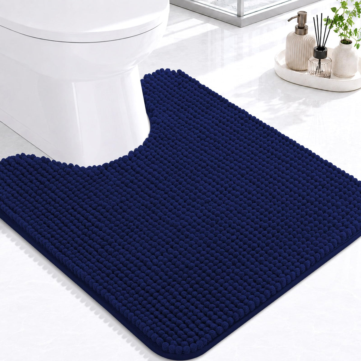 Arotive Chenille Bathroom Rugs 30x20, Soft Absorbent Bath Mat, Grey