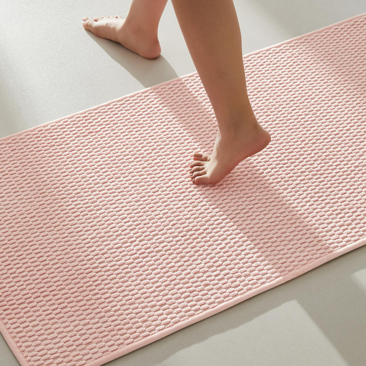 TYUU Bathroom Rugs Non Slip Washable, Super Absorbent Thin Bath Mat Small Quick Dry Low Pile Bathroom Rug, Dark Grey 16"x24"