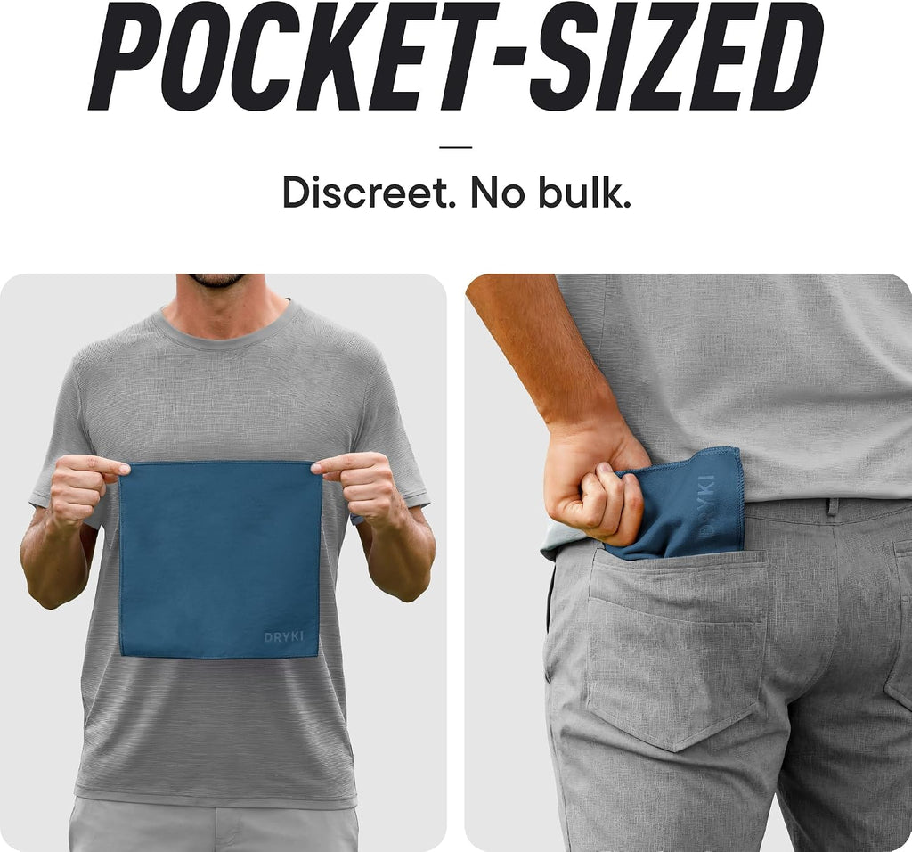 DRYKI Pocket-Sized Sweat Towels - Original Sweat Absorbing Handkerchiefs