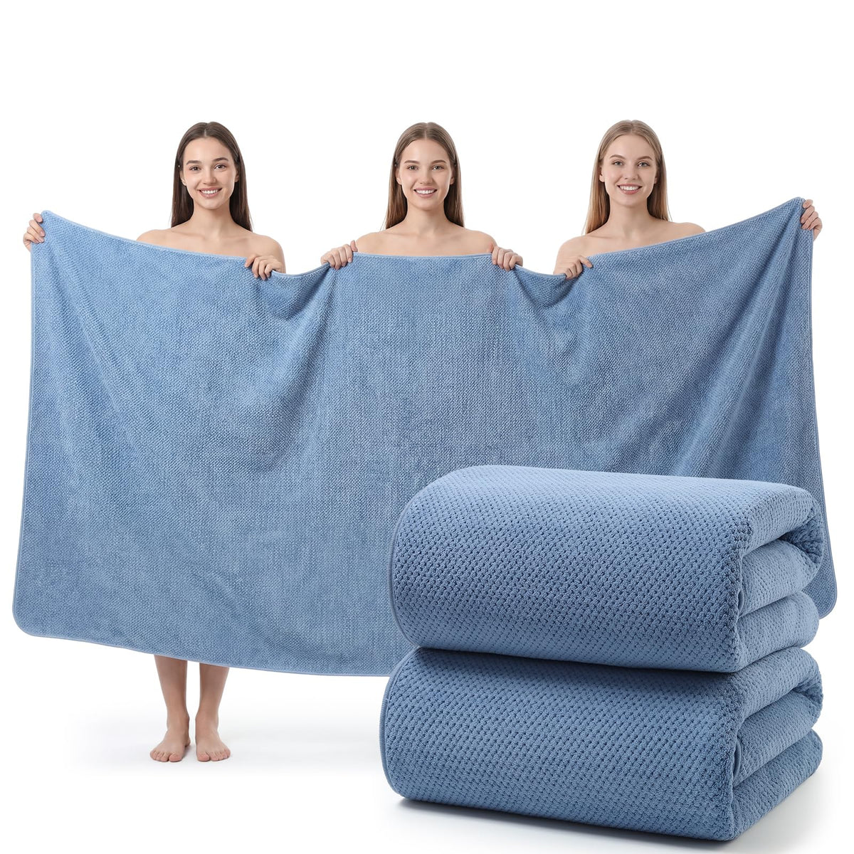 REDKISS Pack of 1 Jumbo Bath Sheet, 40 x 80 Inches Microfiber Oversized Bath Towel for Bathroom, Extra Large & Lightweight, Quick-Dry, Super Soft & Highly Absorbent, Perfect to Wrap Yourself In, Black