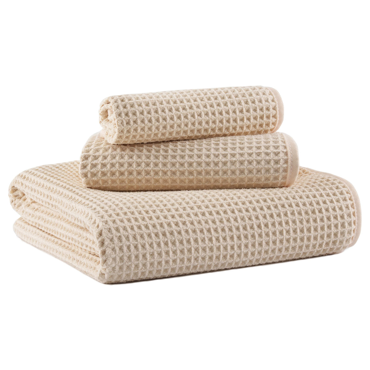 MICROFI Microfiber Waffle Bath Towels, 3 Pieces, Oversized, Soft, Absorbent, Fast Drying, Lint Free, Includes Bath, Face and Hand Towels 430 GSM