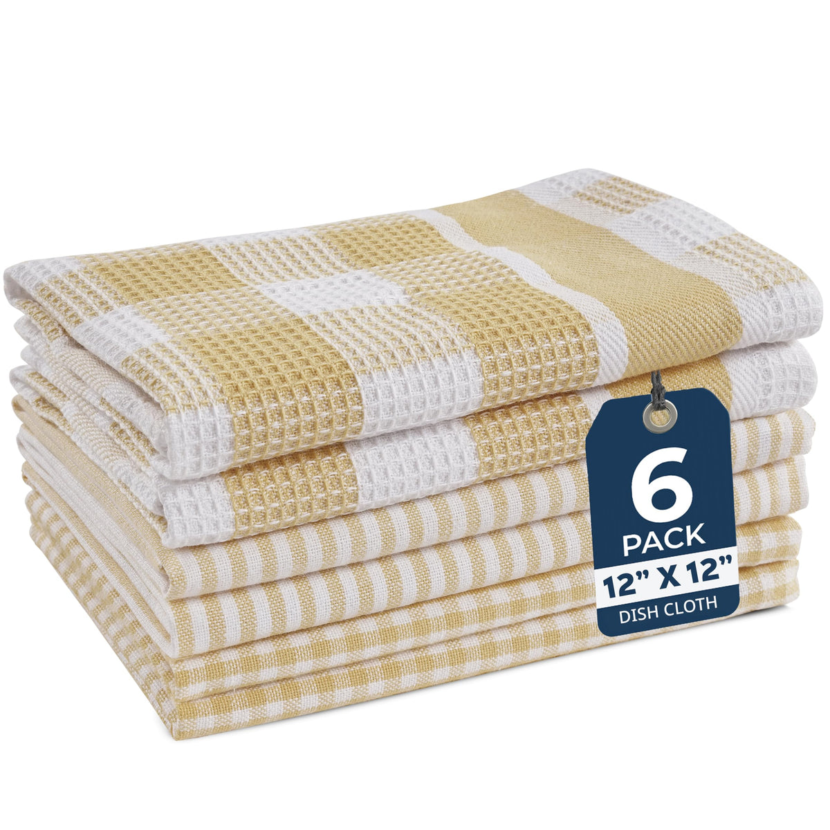 LANE LINEN Dish Towels for Kitchen 100% Cotton Tightly Woven 6 Pack - Olive