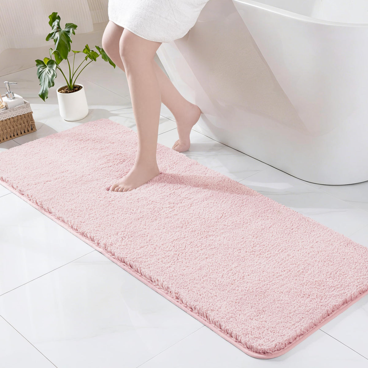Exclusivo Mezcla Bathroom Rugs Mats 17x24, Navy Blue