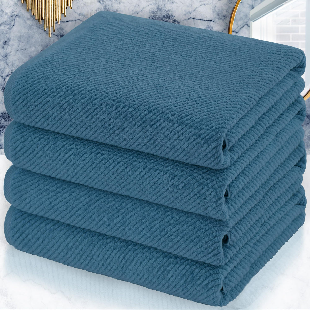 VOOVA & MOVAS 6PC Towel Set, 100% Cotton, Dark Grey