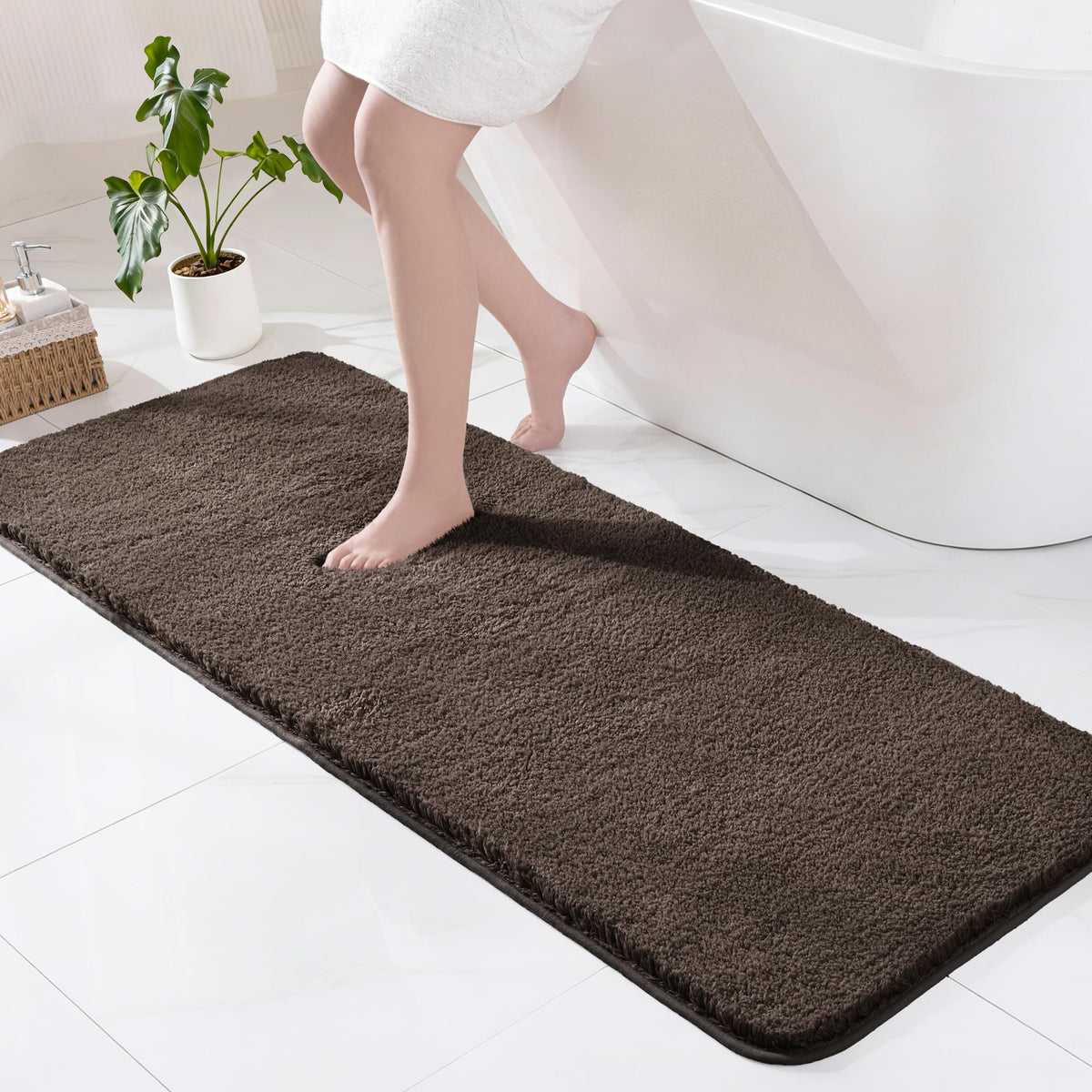 Exclusivo Mezcla Bathroom Rugs Mats 17x24, Navy Blue
