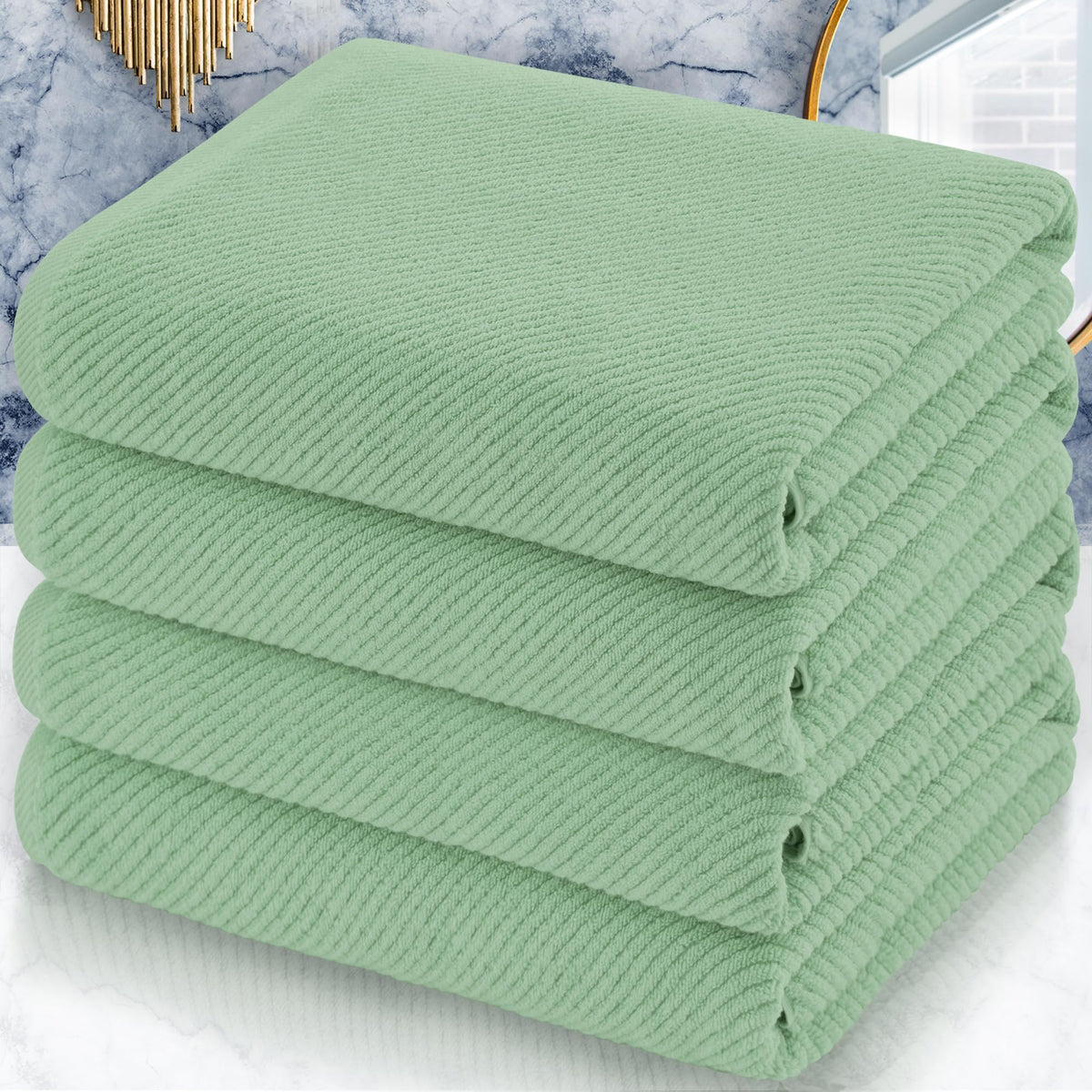 VOOVA & MOVAS 6PC Towel Set, 100% Cotton, Dark Grey