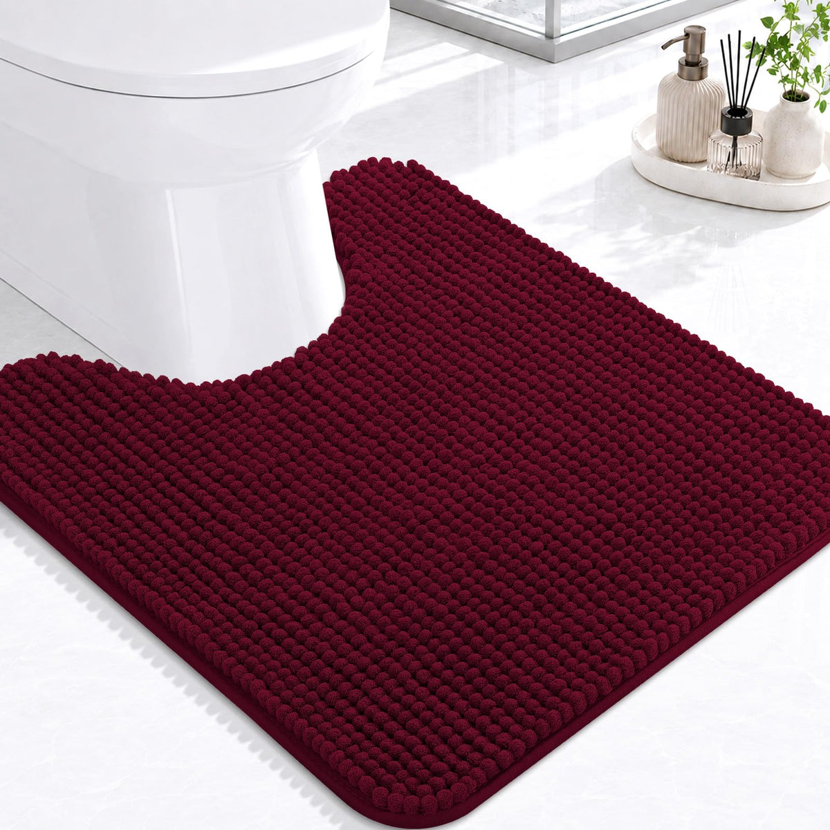Arotive Chenille Bathroom Rugs 30x20, Soft Absorbent Bath Mat, Grey