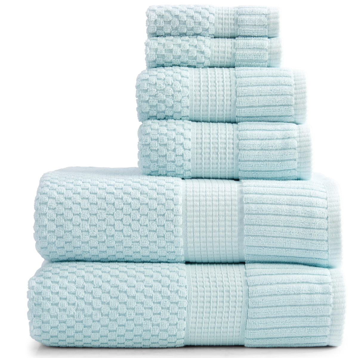 NY Loft 100% Cotton 6-Piece Bath Towel Set | Pink | Oeko-TEX | Quick-Dry