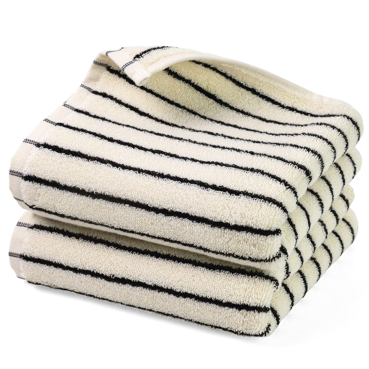 Black and White Striped Hand Towels for Bathroom, Vintage Kitchen Decor