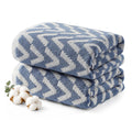 ecolook Sage Green Bath Towels Set of 2, Reversible Zigzag Pattern