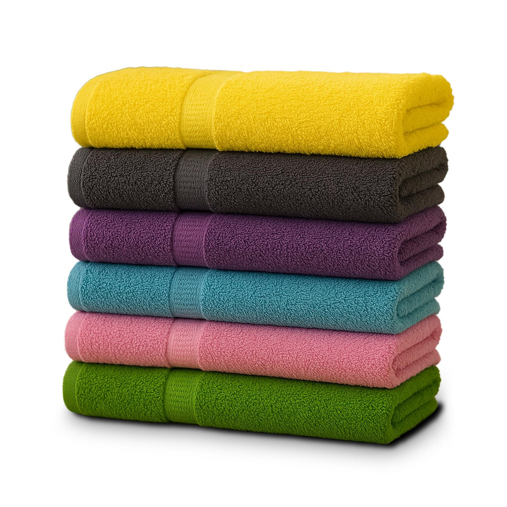 ZUPERIA 6-Pack Bath Towels - 30" x 60" - 100% Cotton Large Bath Towels - Soft & Absorbent for Bathroom, Pool, Gym, Spa, and Hotel Use (Multicolor)