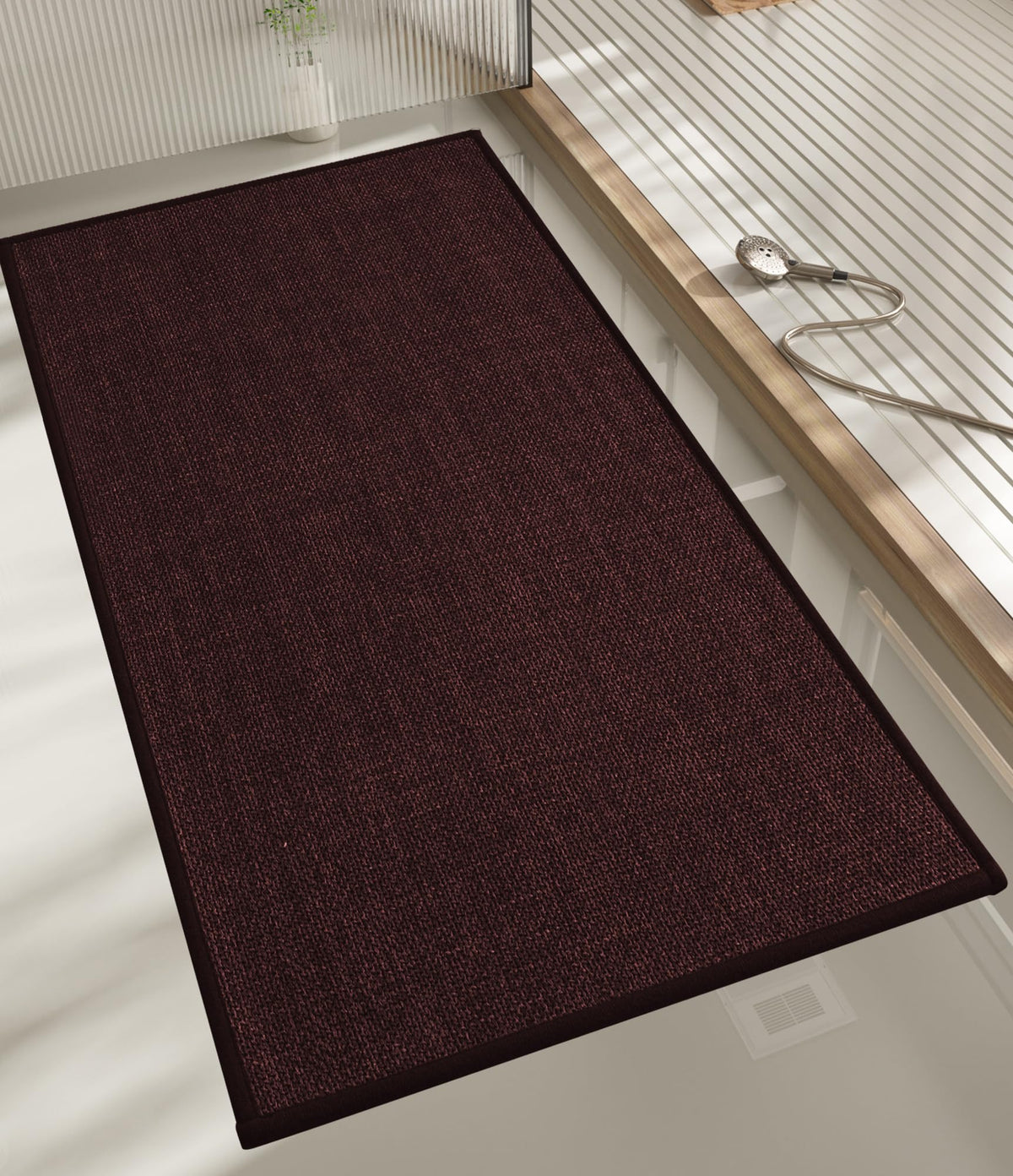 chakme Bathroom Rugs Mat 24x17, Ultra Thin Non Slip Bath Mat Small Quick Dry Absorbent Bath Mat for Bathroom Floor, (Dark Beige, 24"x17")