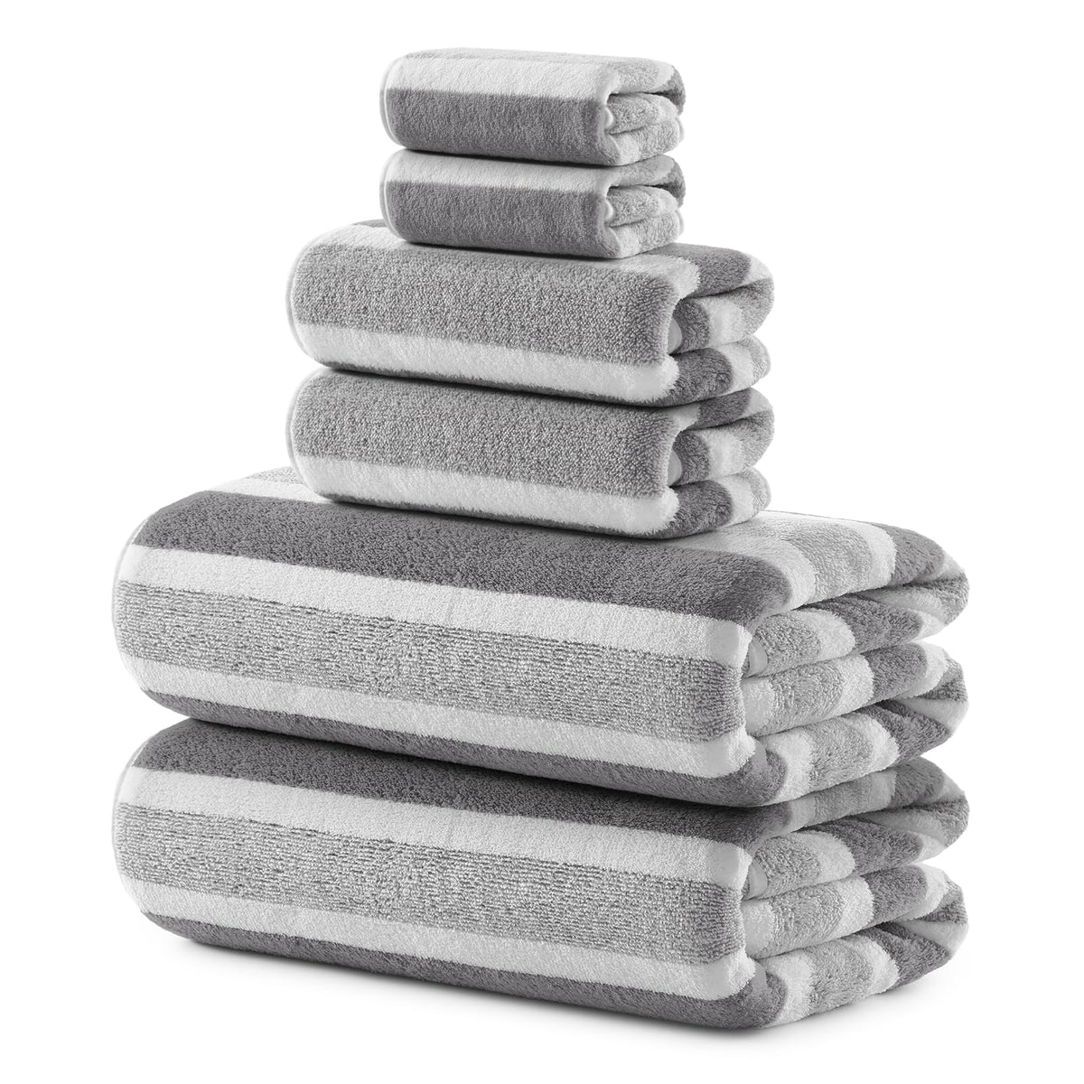 REDKISS 6-Piece Microfiber Bath Towel Set, Ultra Soft, Highly Absorbent & Quick Dry, 35x70 Inch Oversized, Taupe Towels for Bathroom, Spa, Gym, 2 Bath 2 Hand 2 Washcloths