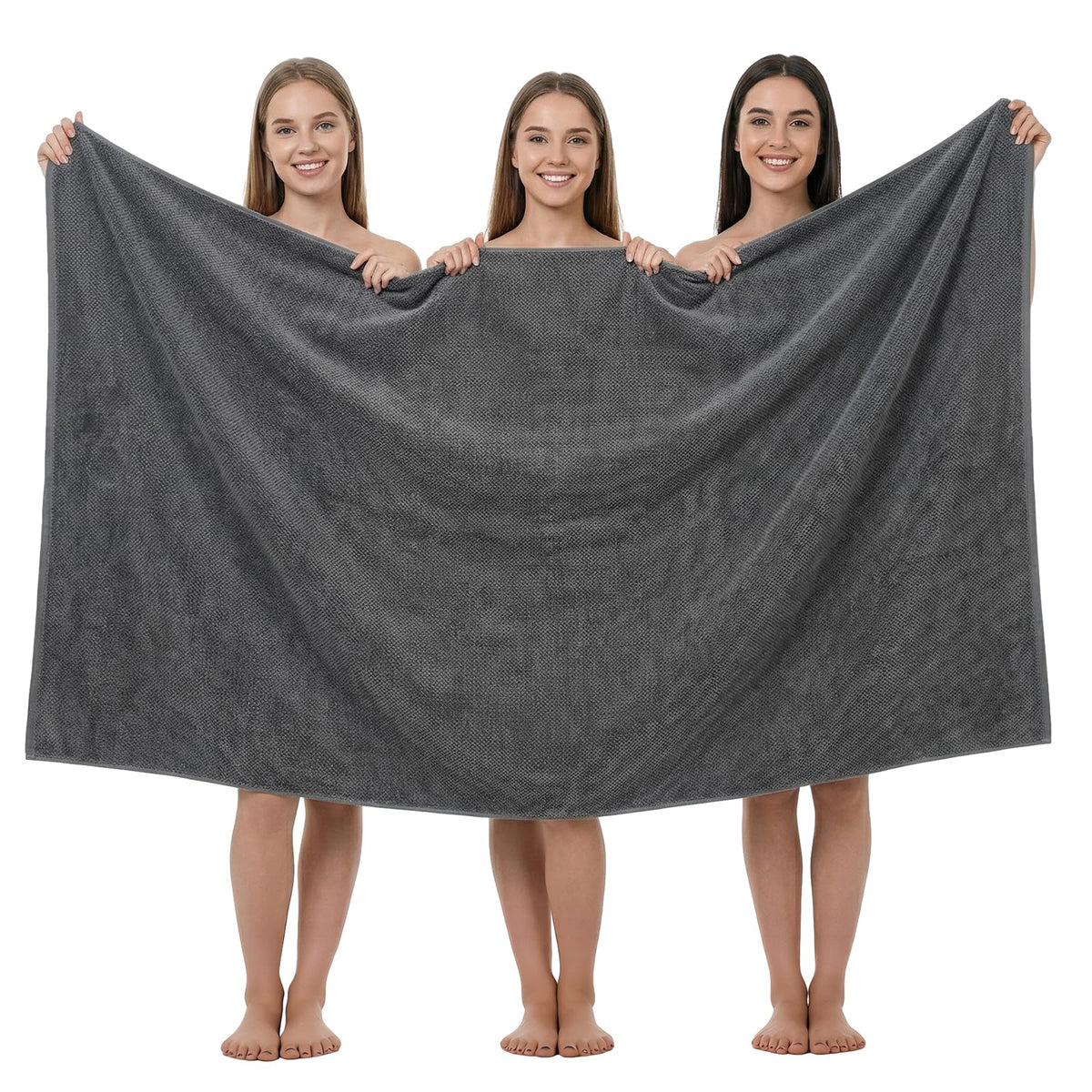 REDKISS Pack of 1 Jumbo Bath Sheet, 40 x 80 Inches Microfiber Oversized Bath Towel for Bathroom, Extra Large & Lightweight, Quick-Dry, Super Soft & Highly Absorbent, Perfect to Wrap Yourself In, Black