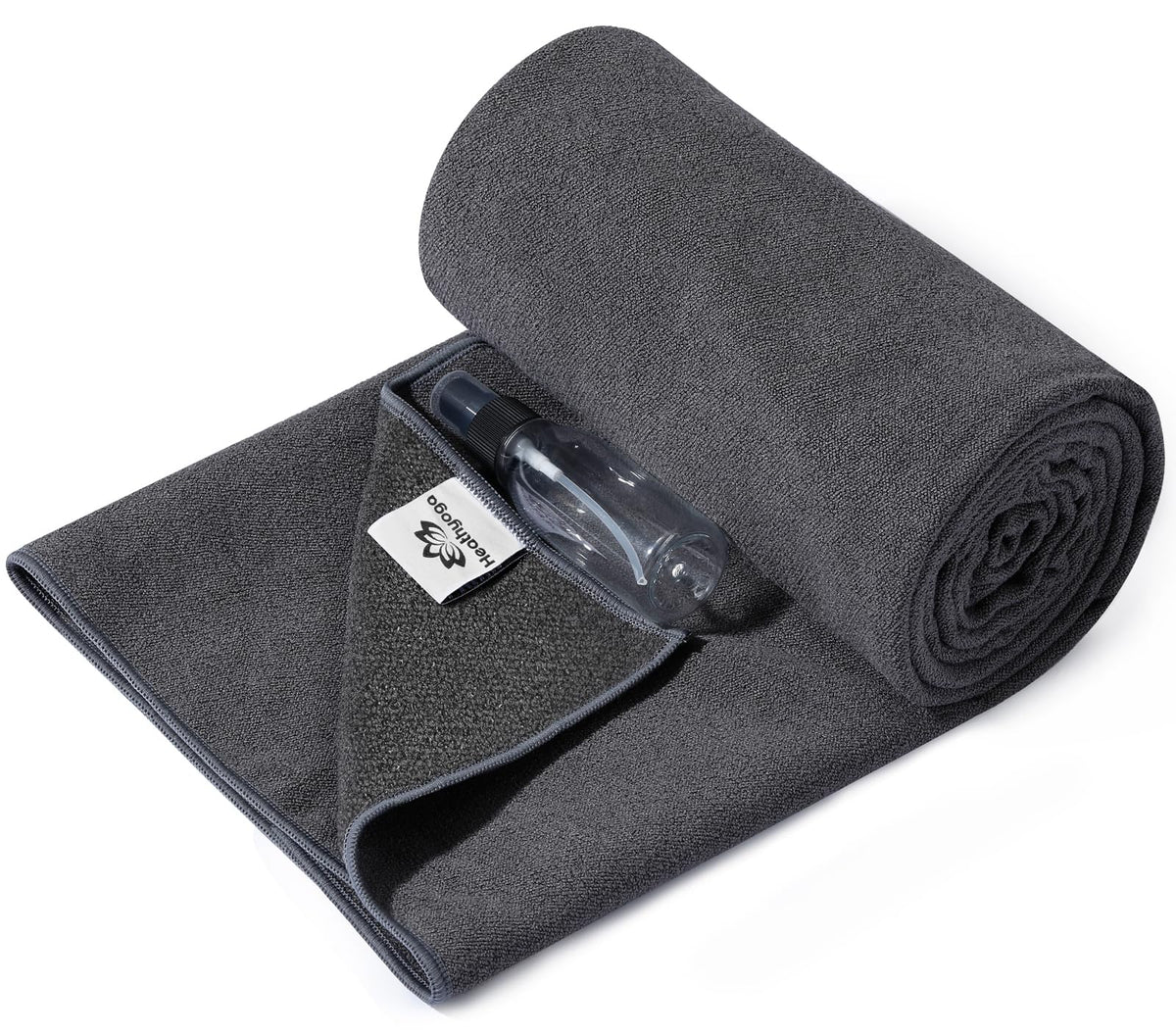 Heathyoga Yoga Mat Towel Non Slip for Hot Yoga Towel with Silicone Grip & Free Spray Bottle, 72"X26" Extra Large Microfiber Yoga Towel for Bikram, Pilates, Fitness