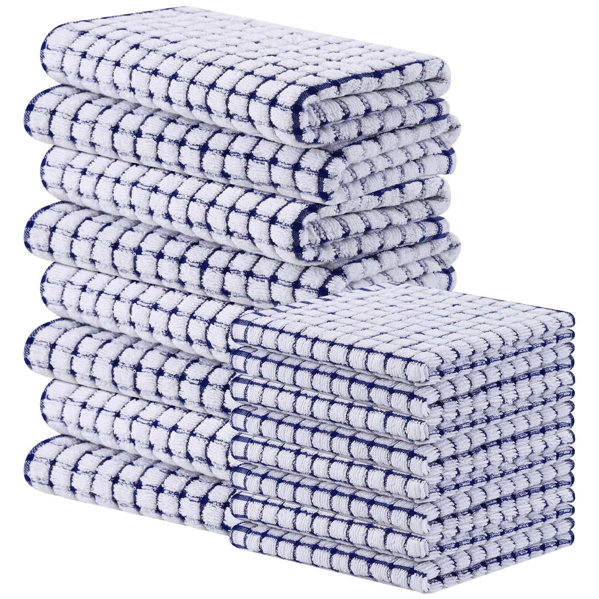 Homaxy Kitchen Towels and Dishcloths Set, Set of 8, Blue/Yellow/Red/Green
